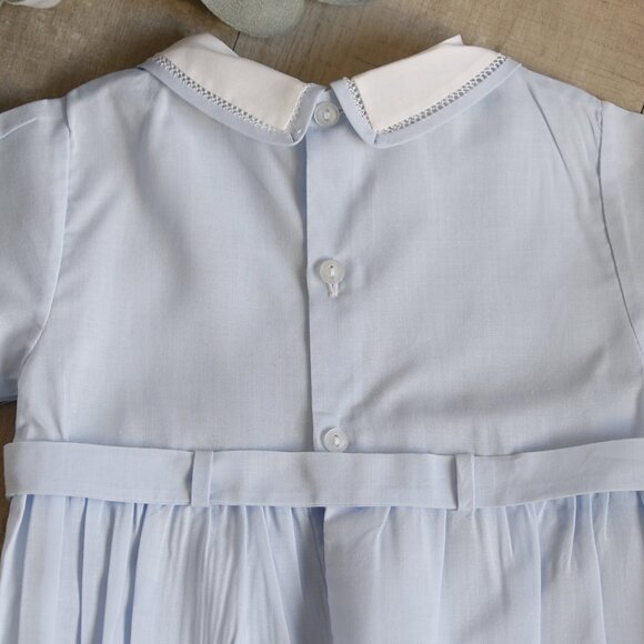 Feltman Brothers Boy's Heirloom Blue Romper Creeper RARE DESIGN Race Car NWT - Picture 4 of 5